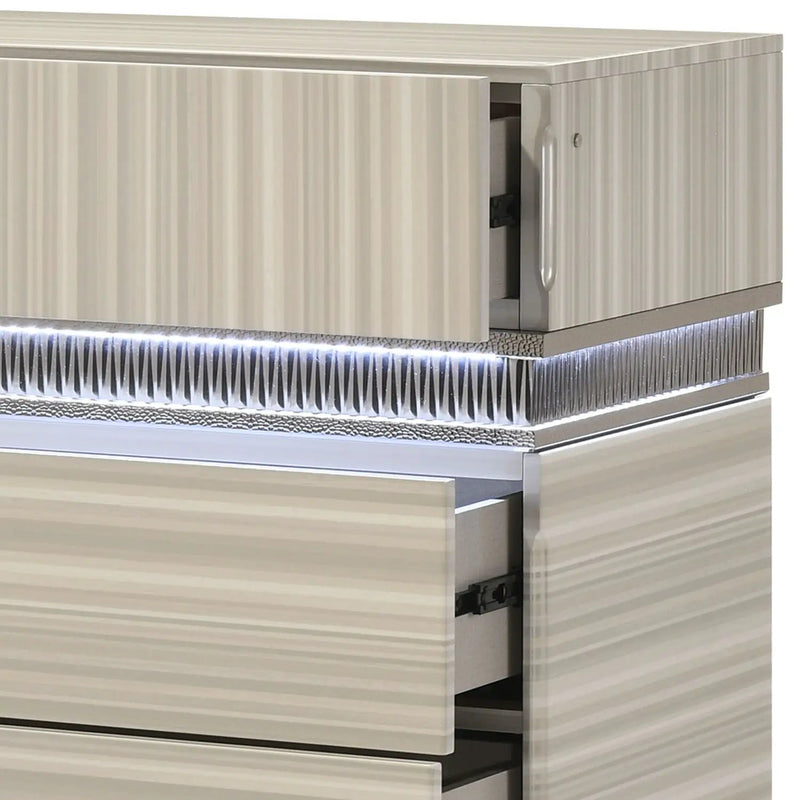 Leonor - 5 Drawer Chest - Gray by HouseOfZazla