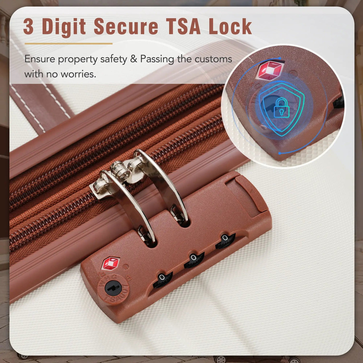 Hardshell Luggage Sets 3 Pieces 20" / 24" Luggages And Cosmetic Case Spinner Suitcase With Tsa Lock Lightweight by HouseOfZazla