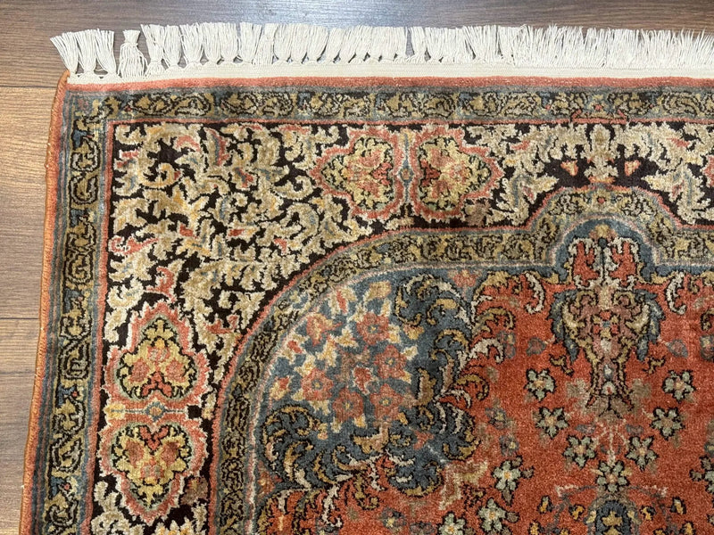 Indian Kashmiri Silk Rug 3x5, Fine 260 KPSI, Hand Knotted by Jewel Rugs