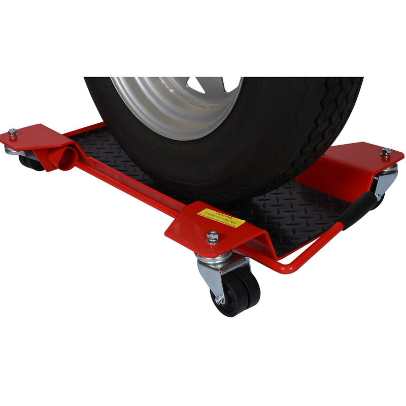 Metal Motorcycle Center Stand Move Dolly For Easy Bike Moving - Red by HouseOfZazla