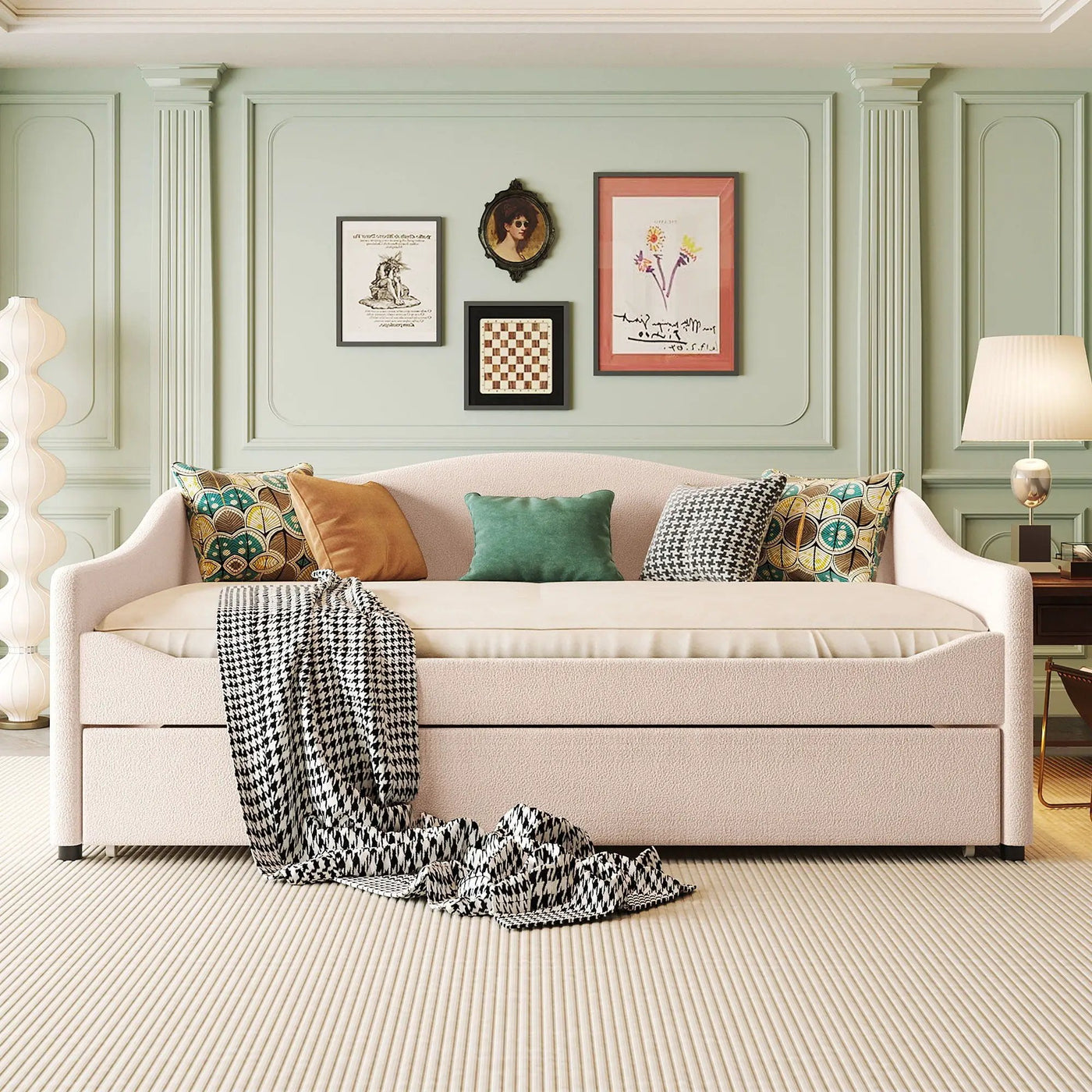 Upholstered Daybed With Light And Trundle by Unique Piece Furniture