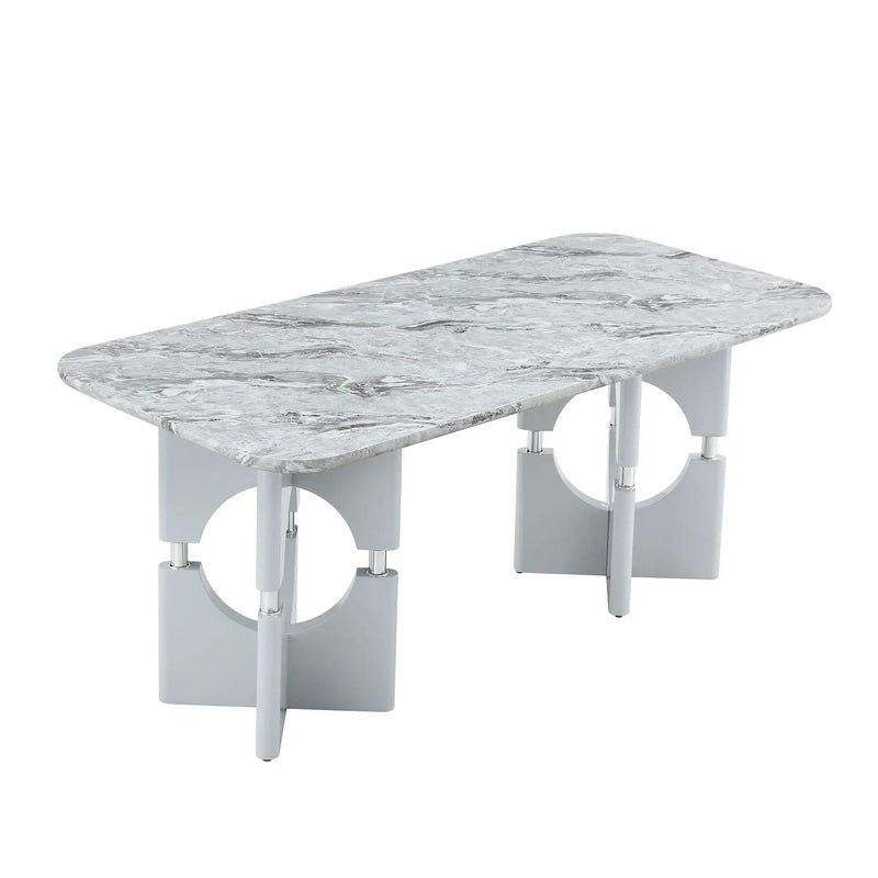 Modern Dining Table With Sleek Hollow-Out Frame And Accents by HouseOfZazla