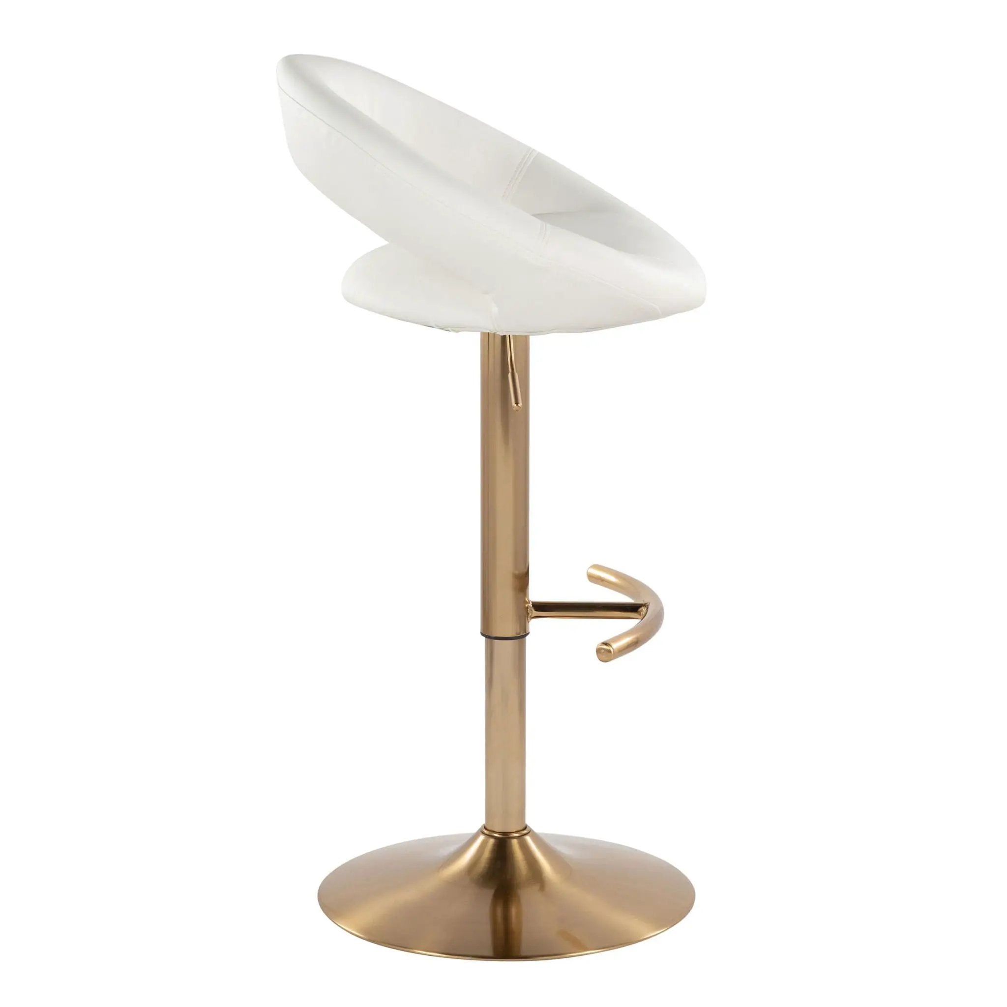 Posh - Contemporary / Glam Adjustable Barstool With Swivel With Rounded T Footrest (Set of 2) by Unique Piece Furniture