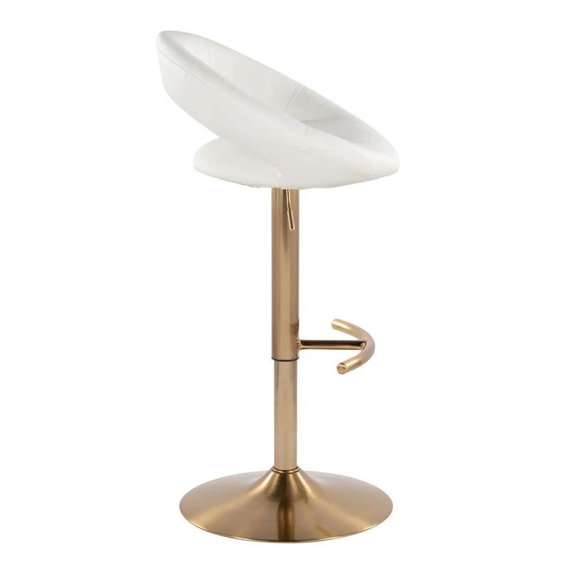 Posh - Contemporary / Glam Adjustable Barstool With Swivel With Rounded T Footrest (Set of 2) by Unique Piece Furniture