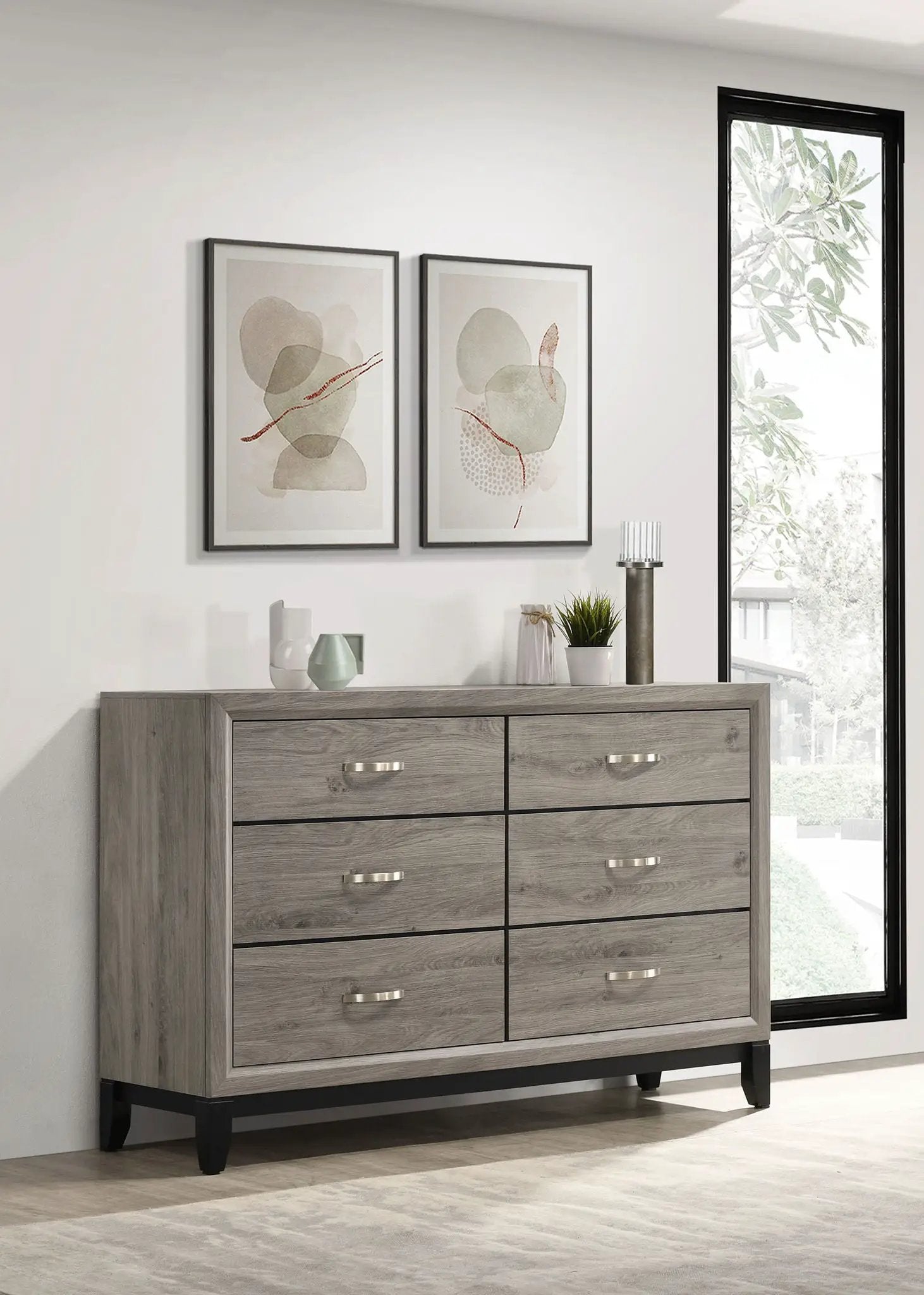 Valen 6-drawer Bedroom Dresser Cabinet Light Taupe by Unique Piece Furniture