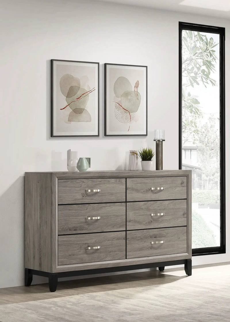 Valen 6-drawer Bedroom Dresser Cabinet Light Taupe by Unique Piece Furniture