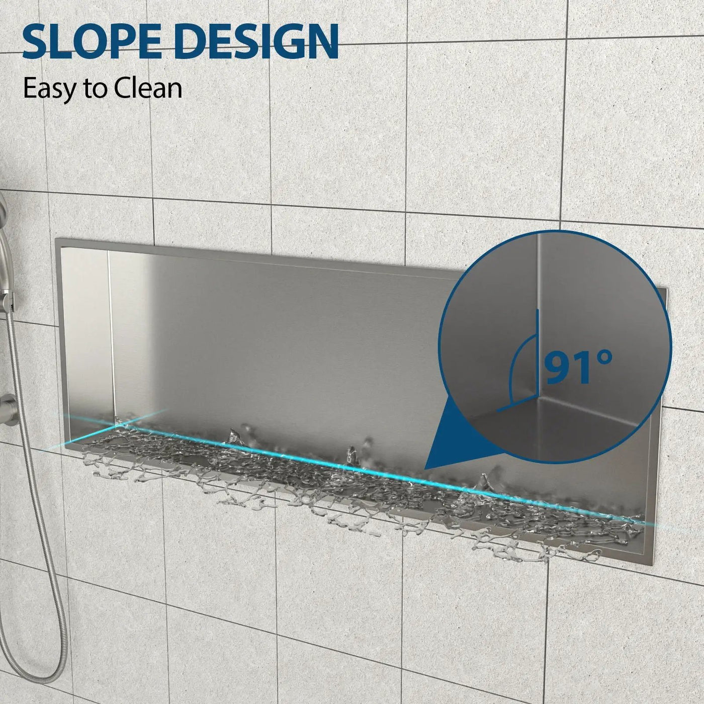 Stainless Steel Shower Niche With Seamless Design For Bathroom Storage by HouseOfZazla