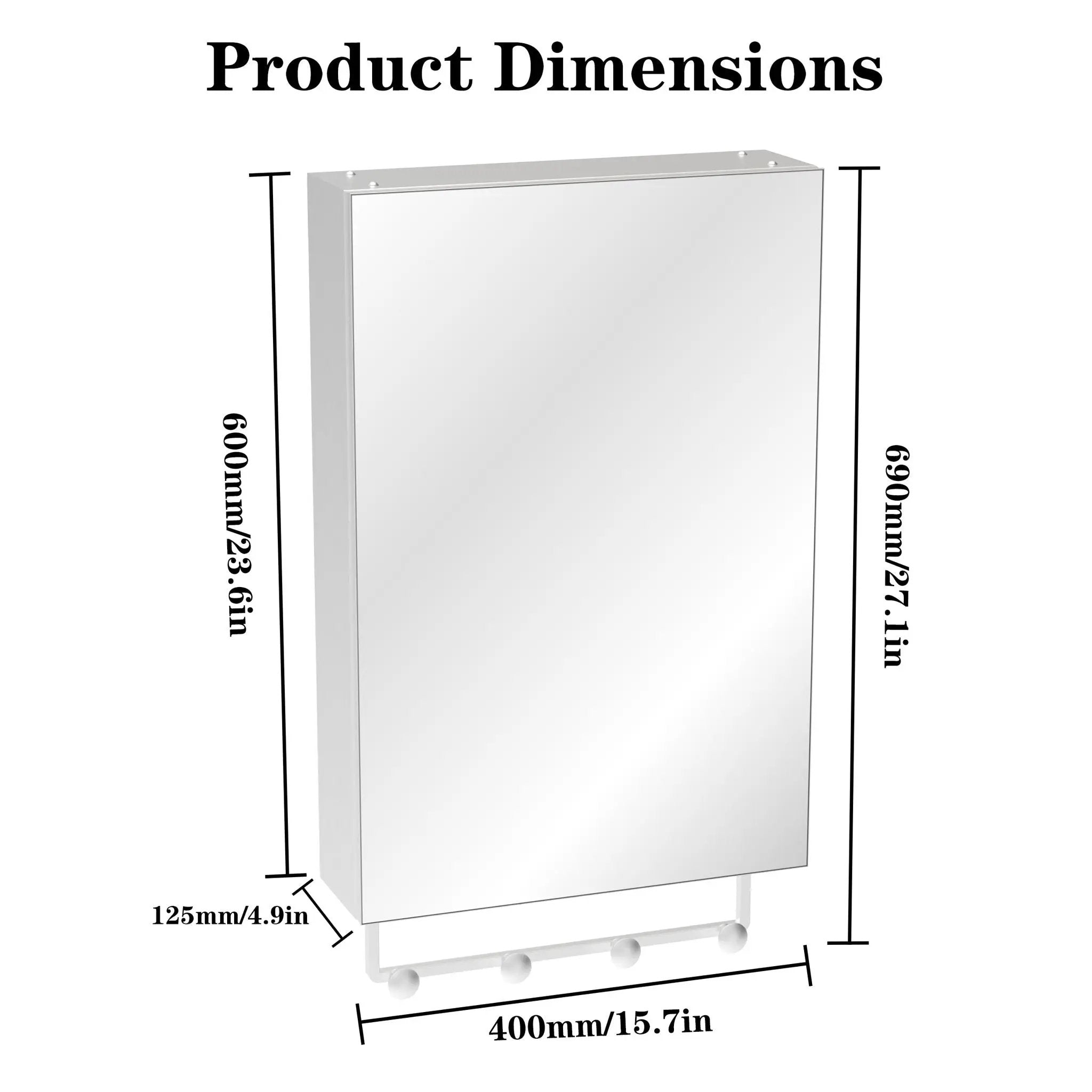 Medicine Cabinet, Wall Mounted Bathroom Mirror With Storage, Adjustable Shelves - Silver by HouseOfZazla