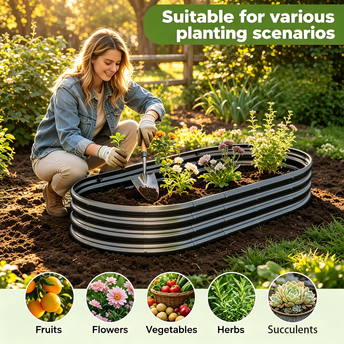 Galvanized Raised Garden Bed 8x4x1ft by HouseOfZazla