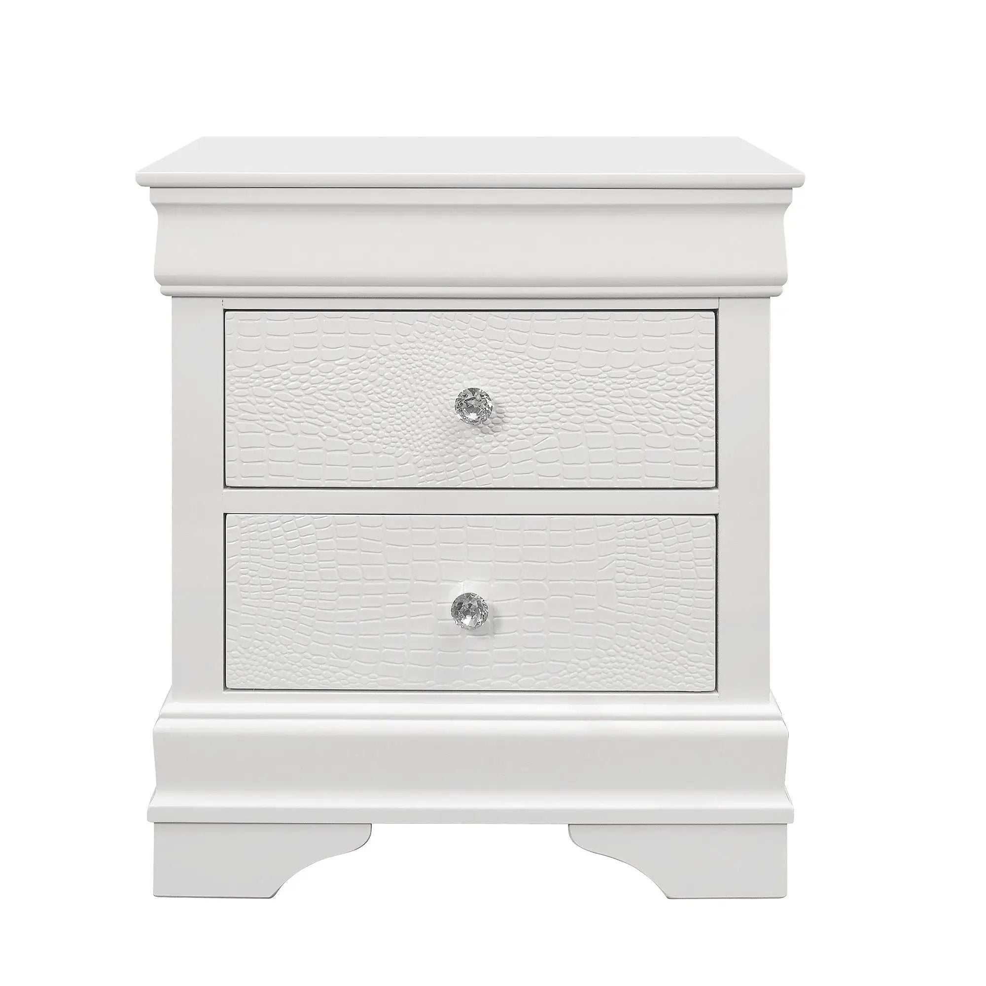 Shaker - Crocodile Metallic Nightstand by Unique Piece Furniture