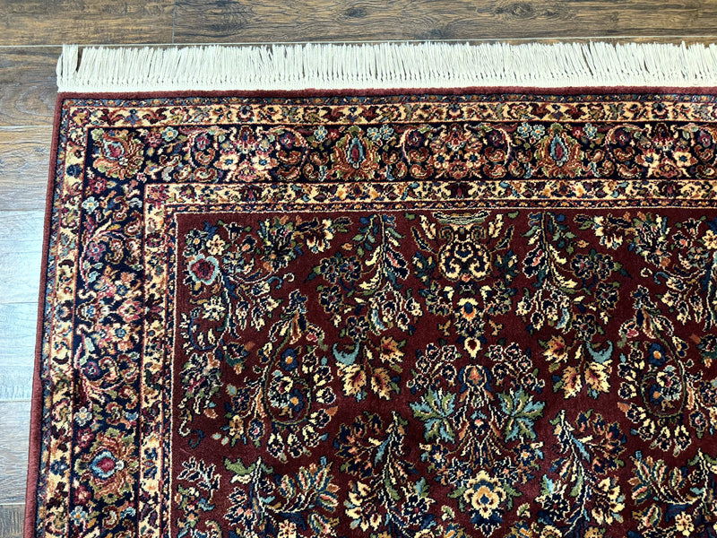 5.9 x 9 Karastan Rug Red Sarouk Rug #785, 100% Wile Pile Carpet, Original 700 Series, Vintage by Jewel Rugs