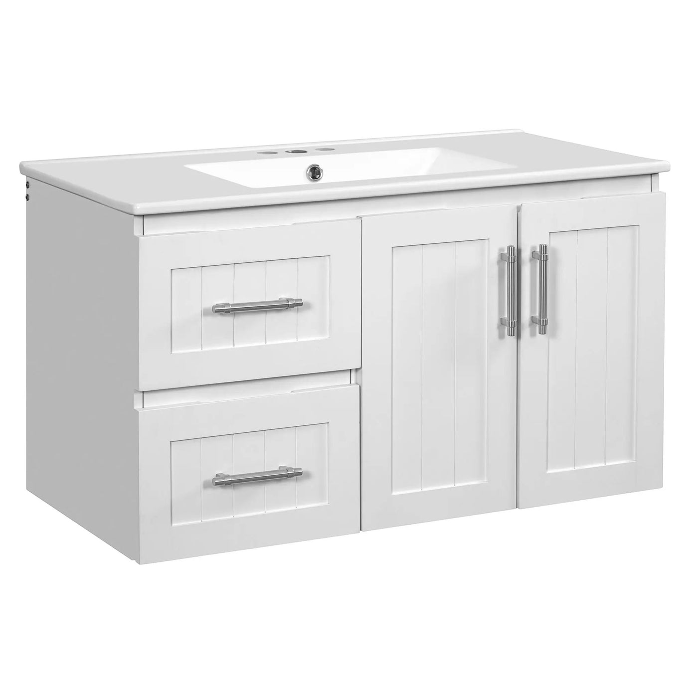 Wall Mounted Bathroom Vanity & Sink, 2 Drawers by HouseOfZazla