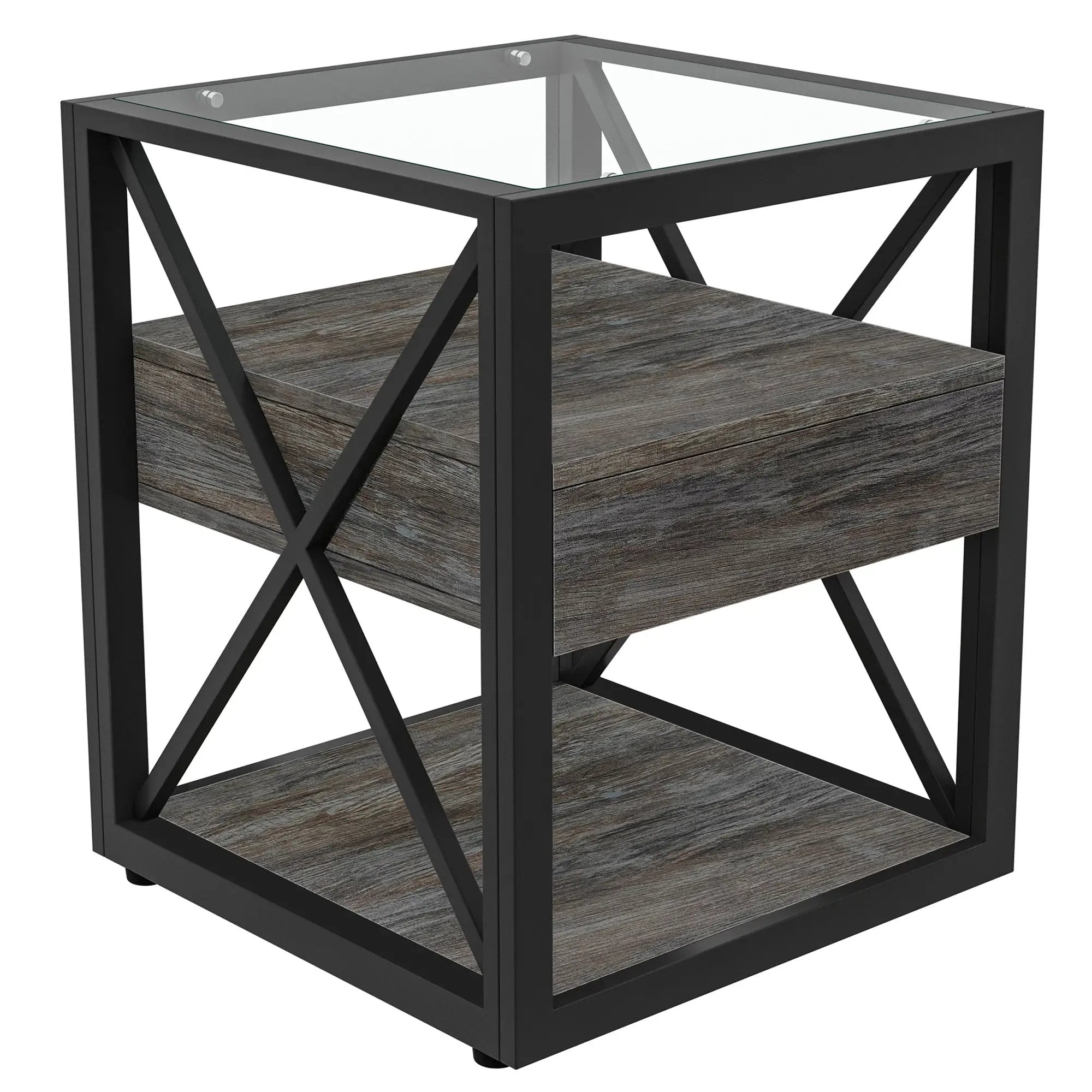 Set of 2 Modern End Tables with Drawer - Nightstands by HouseOfZazla