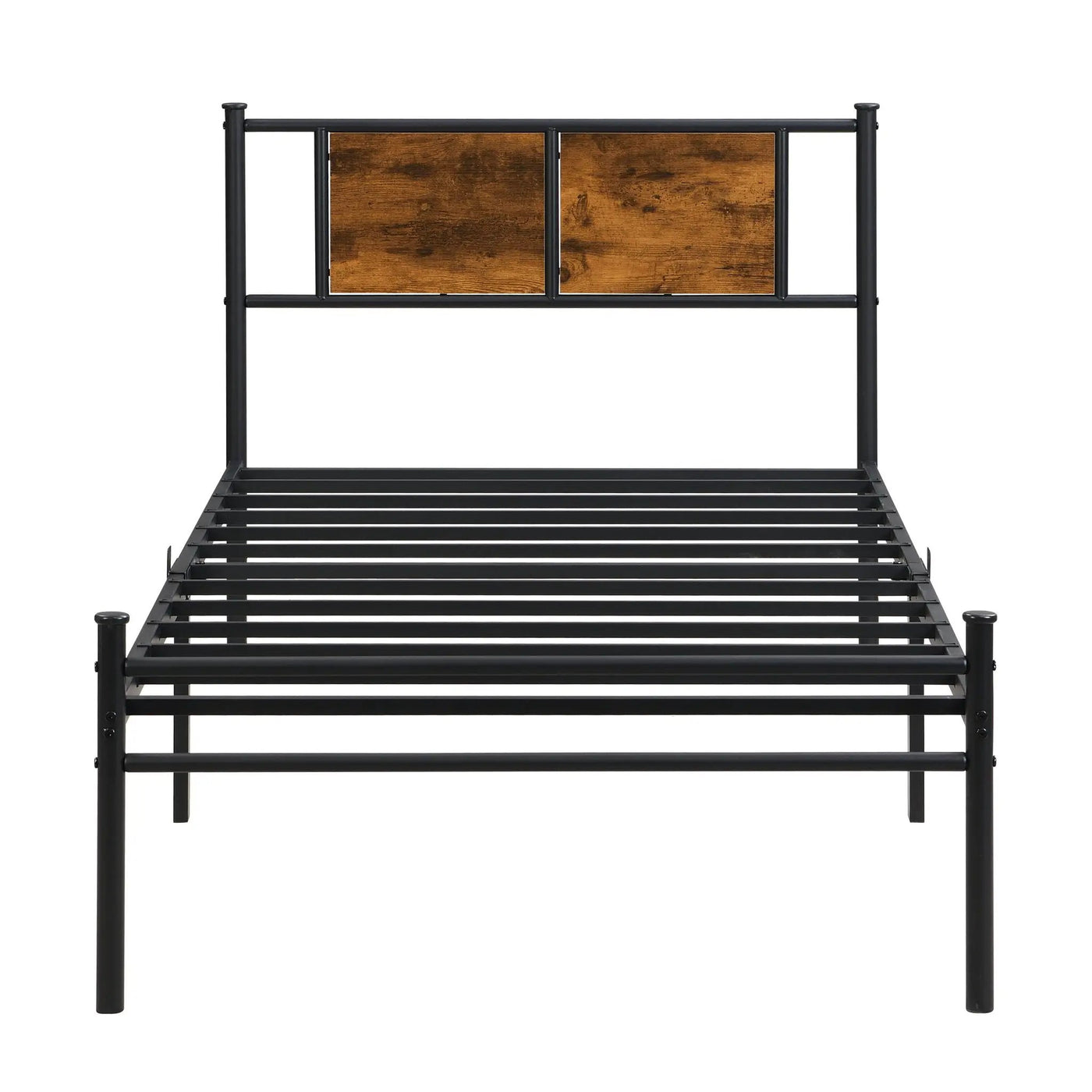 Modern Metal Bedframe With Headboard, Durable Steel Structure by HouseOfZazla
