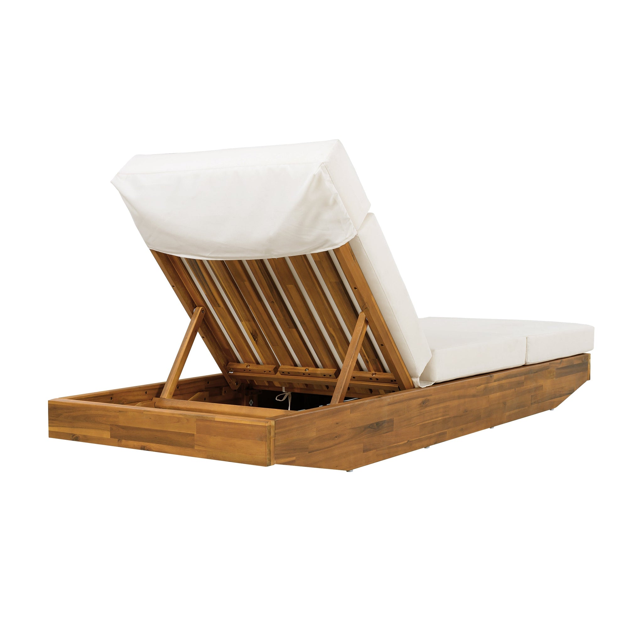Modern Acacia Wood Outdoor Chaise Lounge by HouseOfZazla