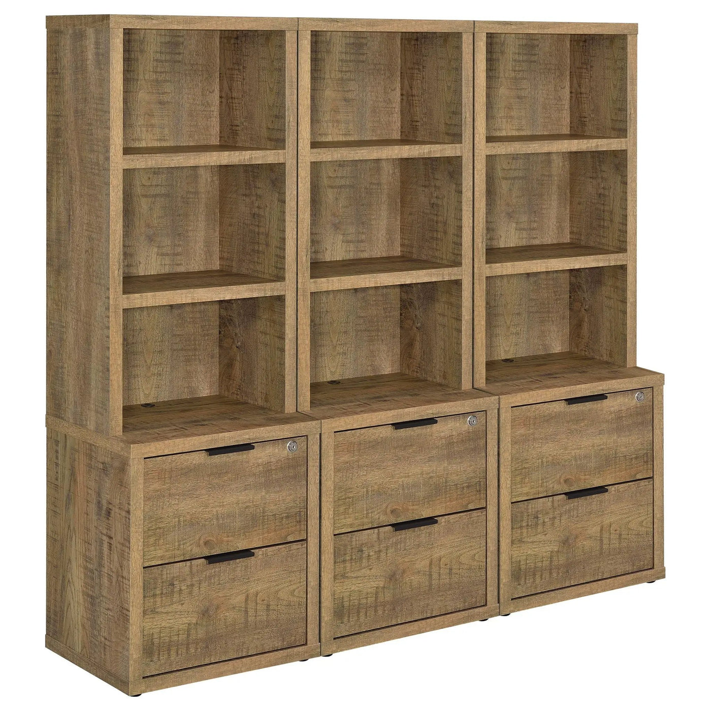 Geary - 3 Piece Wall Unit Bookcase Set With USB Storage by HouseOfZazla