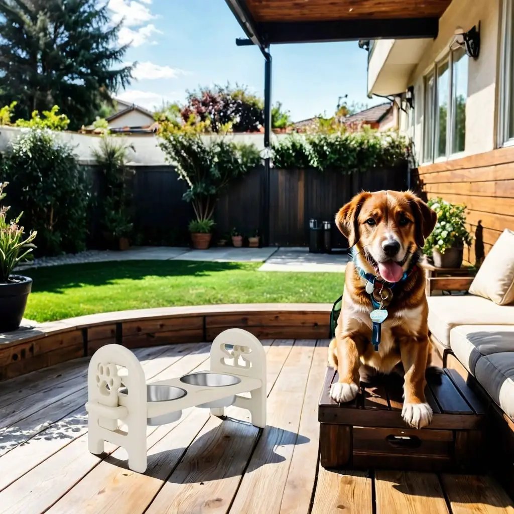 Adjustable Pet Bowl Travel Ready HDPE Durable Poly Lumber Recycled by HouseOfZazla