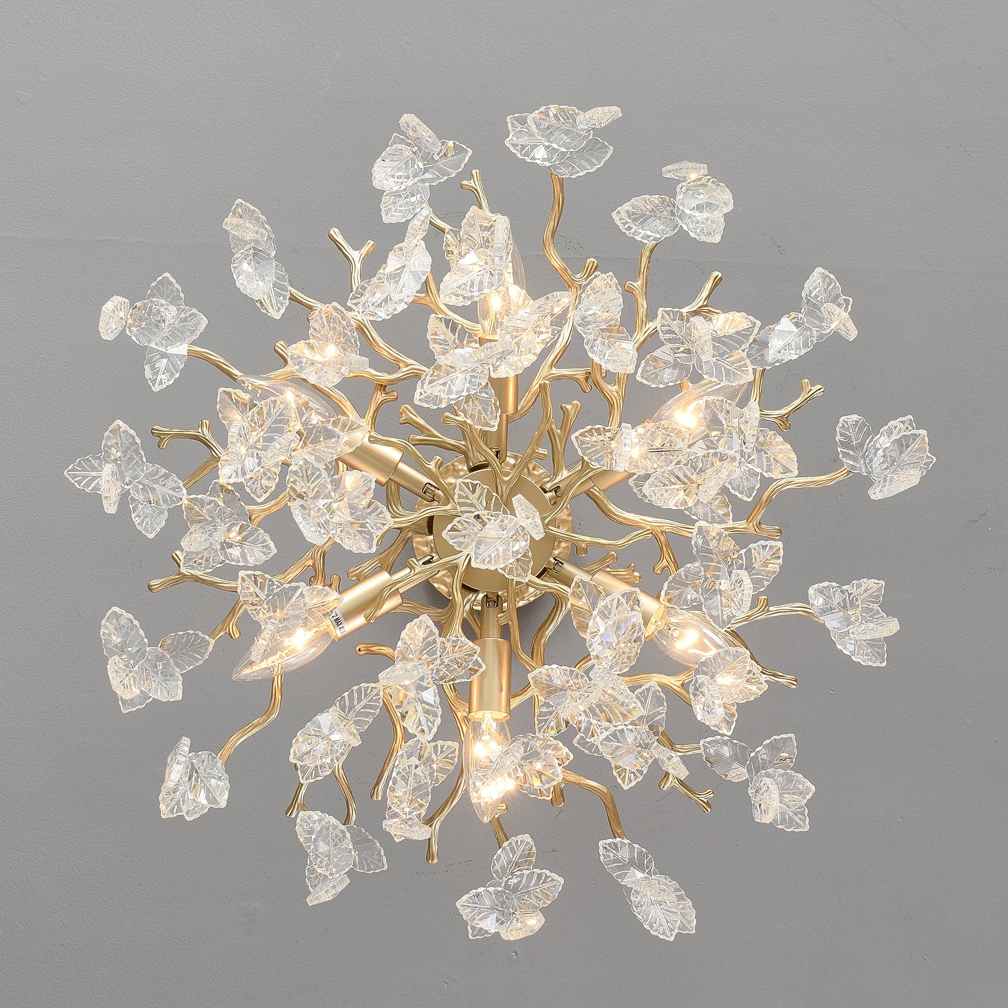 6-Light Chandelier Crystal Ceiling Lamp - Gold Finish by HouseOfZazla