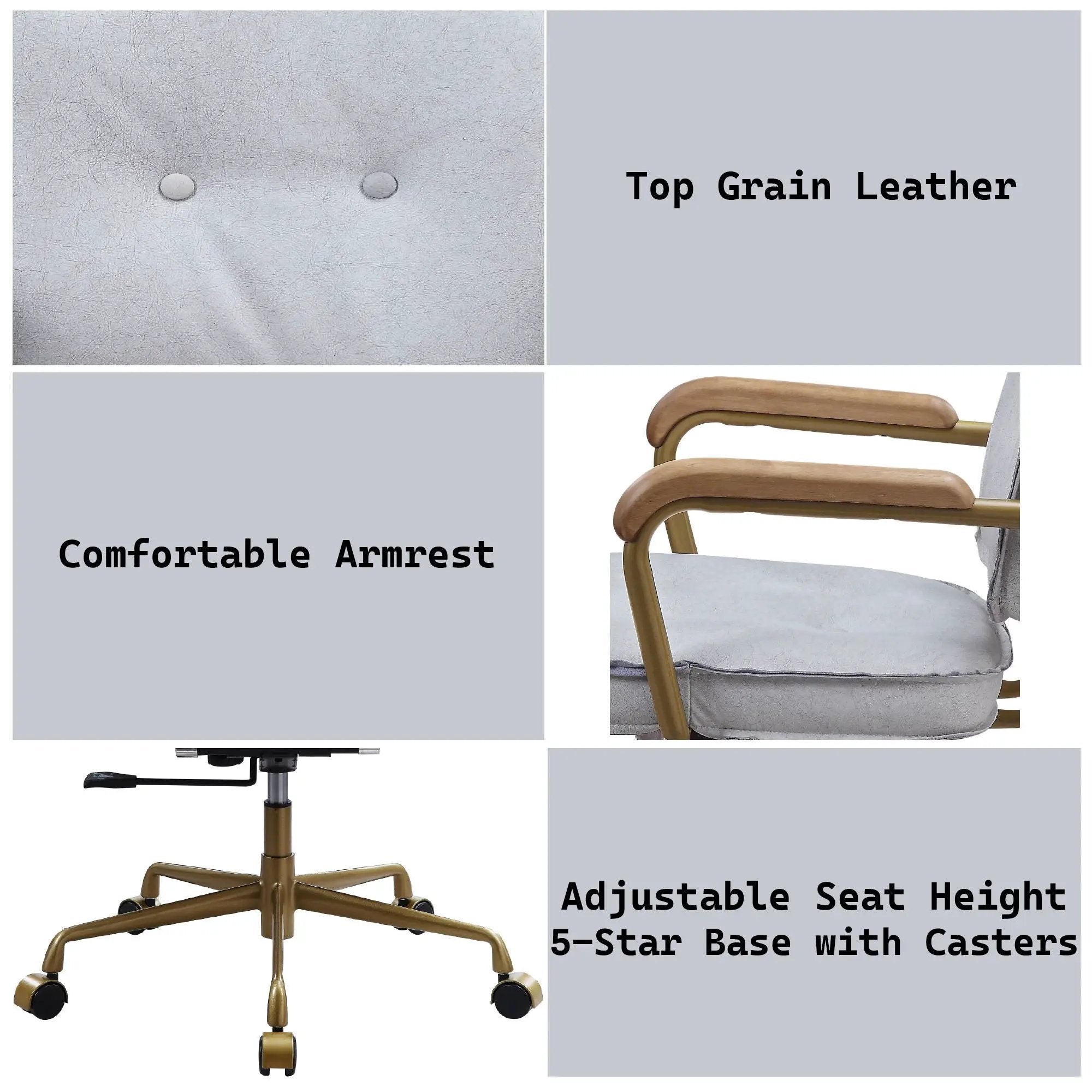 Siecross Top Grain Leather Office Chair by HouseOfZazla