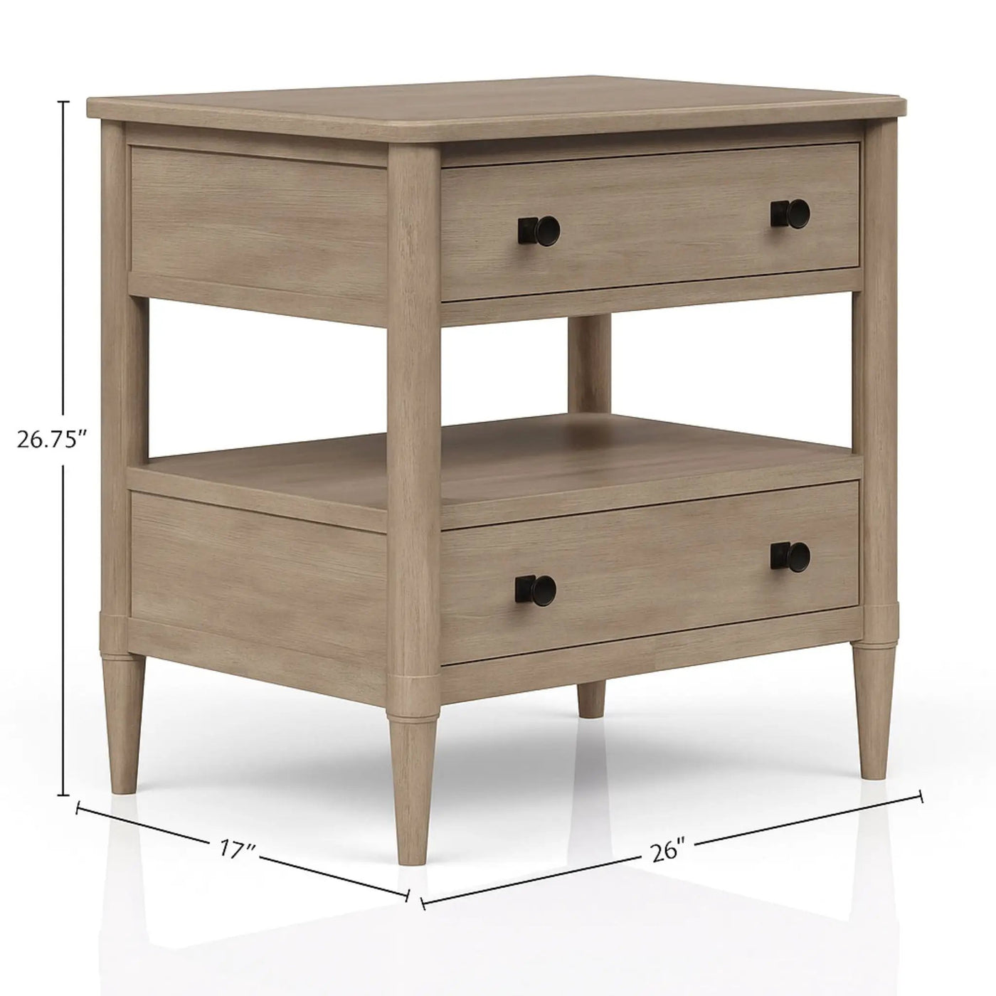 Open Nightstand With 2 Drawers by Unique Piece Furniture