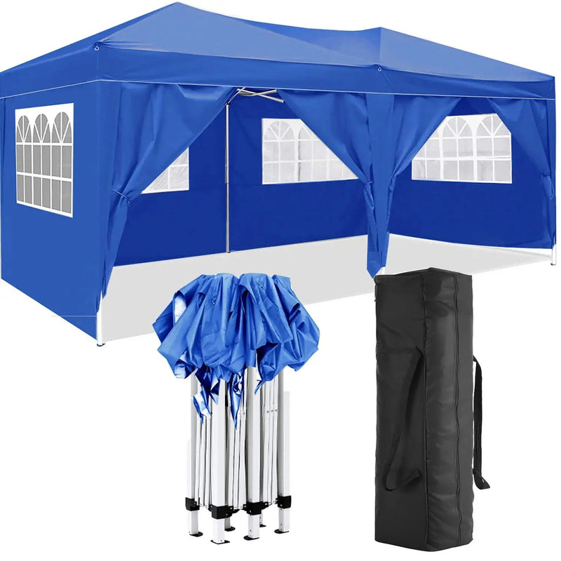 10'X20' Folding Canopy With 6 Removable Sidewalls Outdoor Event Shelter UPF 50+ Gazebo Portable Tents For Parties Beach Camping Wedding Ez Pop Up Canopy by Unique Piece Furniture