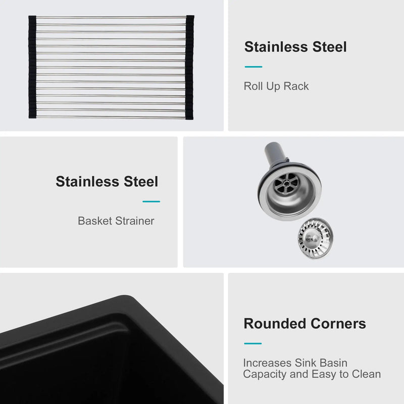 Quartz Composite Kitchen Sink With Workstation, Undermount by HouseOfZazla