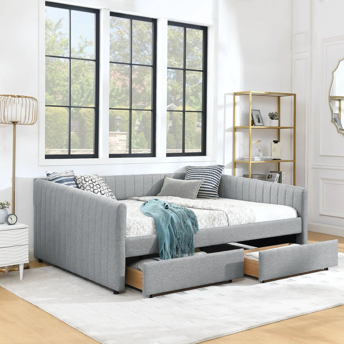 Upholstered Queen Daybed With 2 Drawers by HouseOfZazla