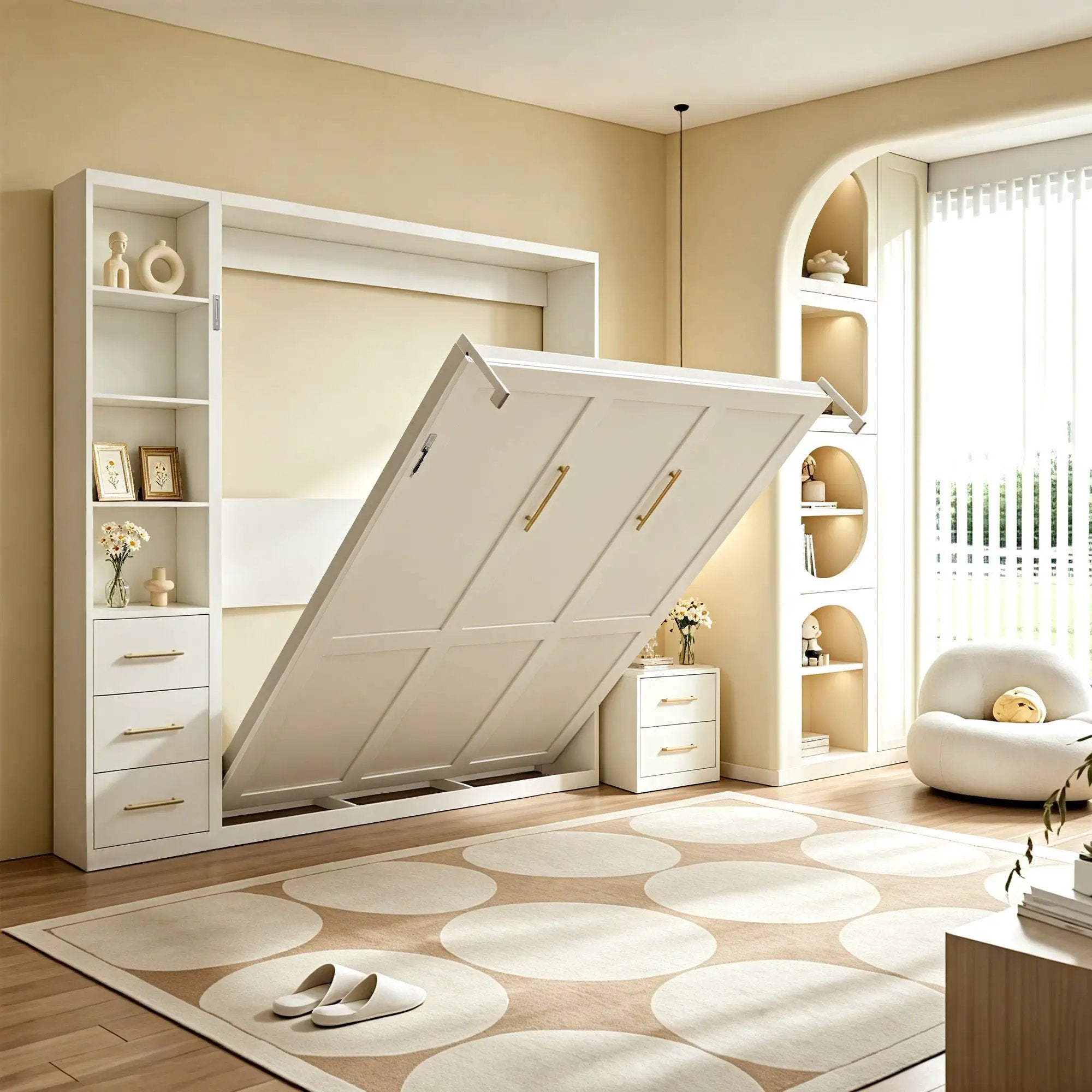 Folding Vertical Murphy Wall Bed by HouseOfZazla