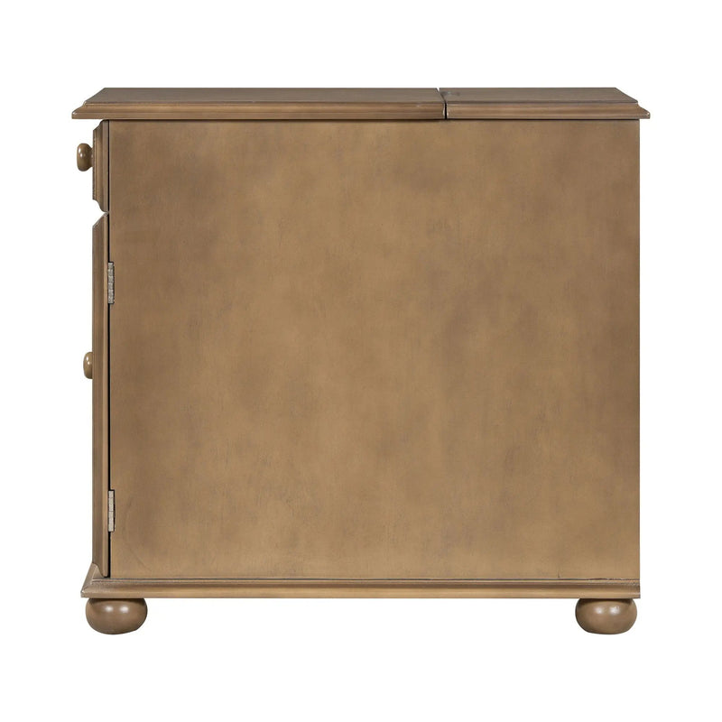 Vintage Flip Top Side Table With USB Ports by HouseOfZazla