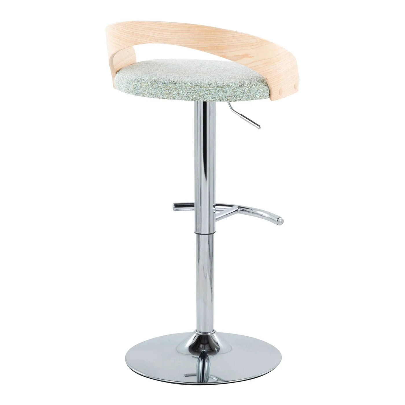 Grotto - Contemporary Adjustable Barstool, Swivel With Rounded T Footrest (Set of 2) by HouseOfZazla