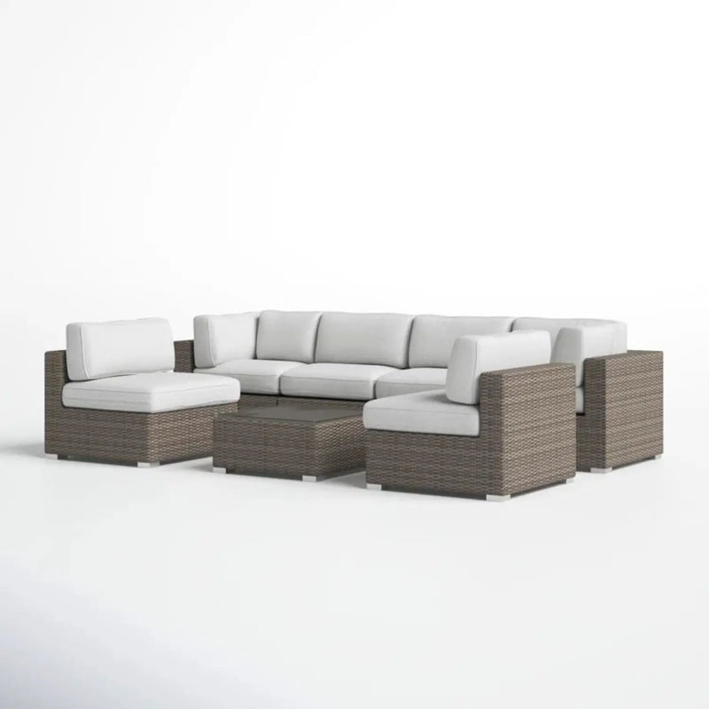Seating Set With Cushions Handcrafted Wicker Design by Unique Piece Furniture