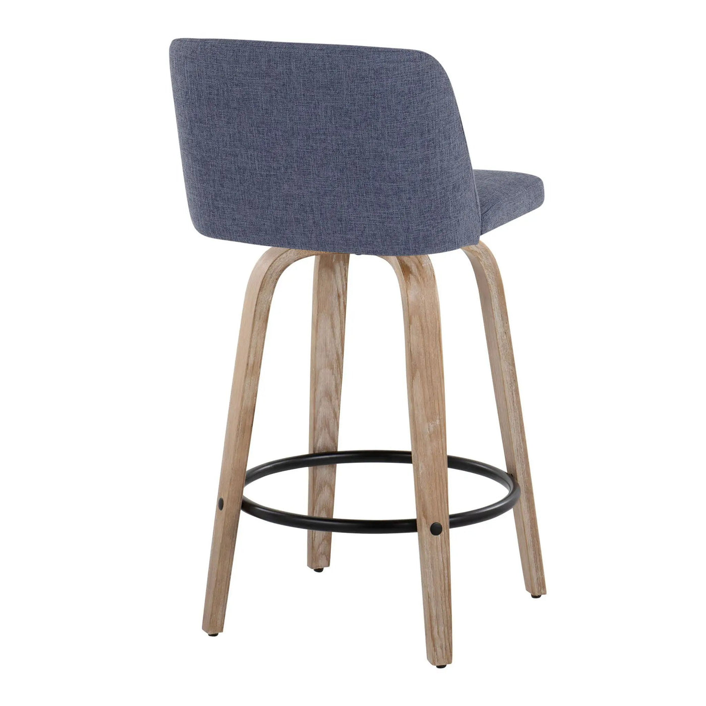 Toriano - Contemporary Fixed-Height Counter Stool & Swivel With Round Footrest (Set of 2) by HouseOfZazla