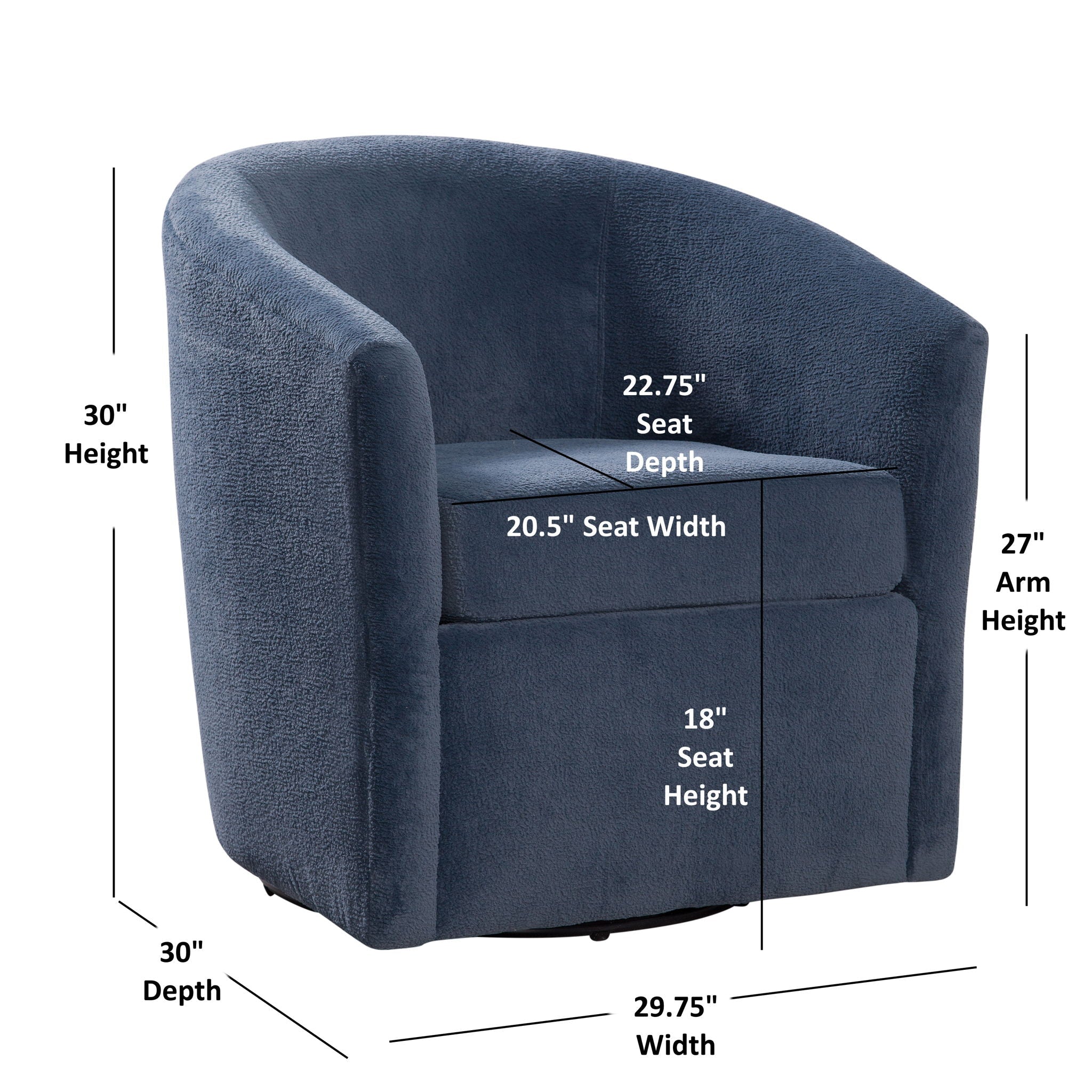 Oaklynn - Barrel Style Swivel Accent Chair by HouseOfZazla