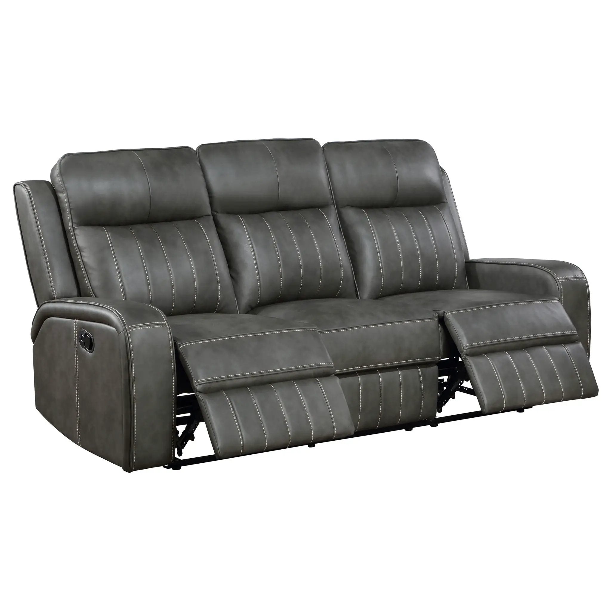 Raelynn Upholstered Track Arm Motion Sofa Grey by Unique Piece Furniture