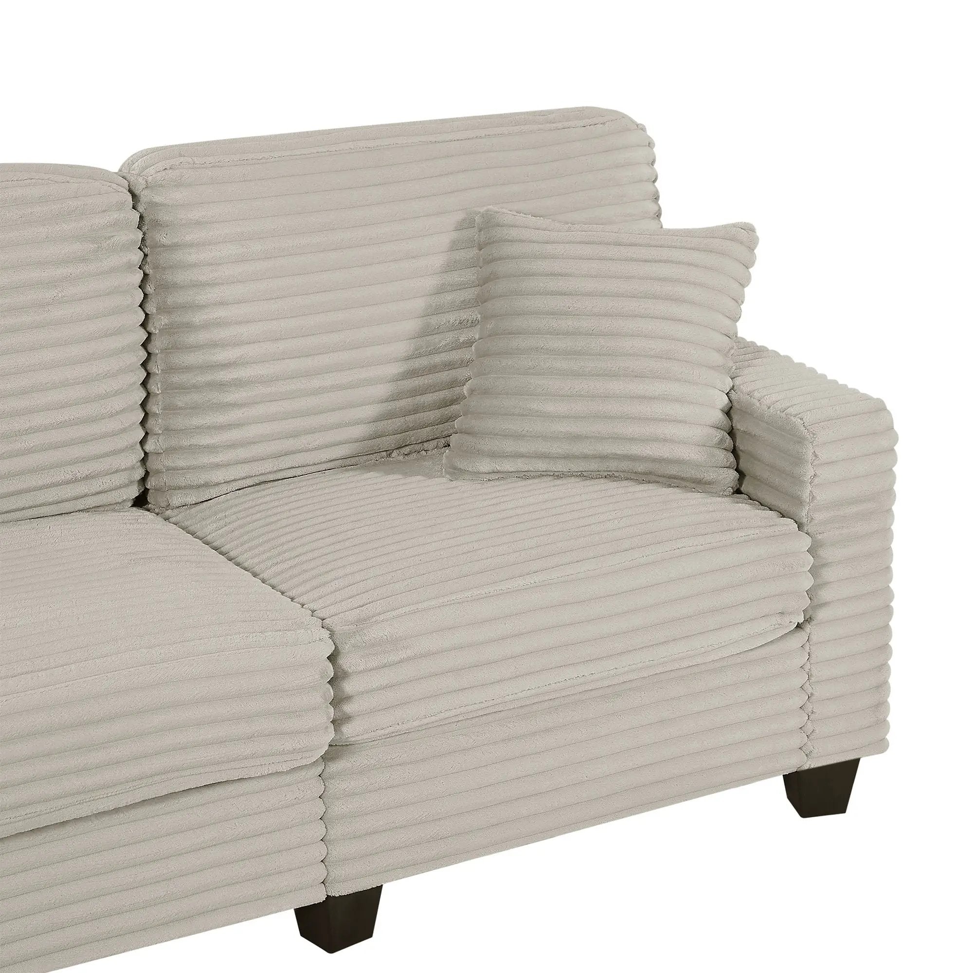 Upholstered U-Shaped Sectional Sofa With Movable Ottoman And Side Storage Pockets