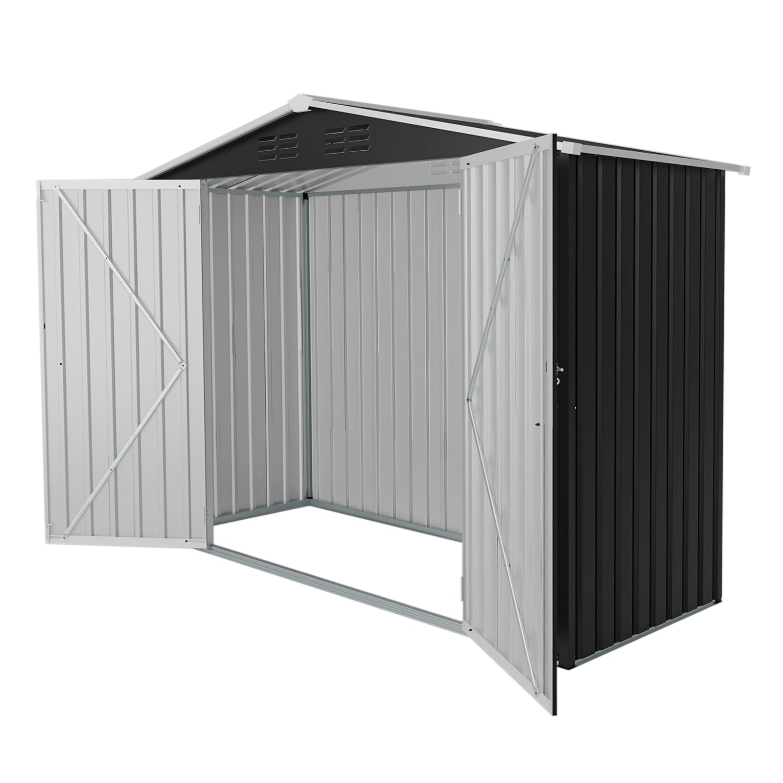 8ft x 4ft Outdoor Metal Storage Shed with Lockable Latch by HouseOfZazla
