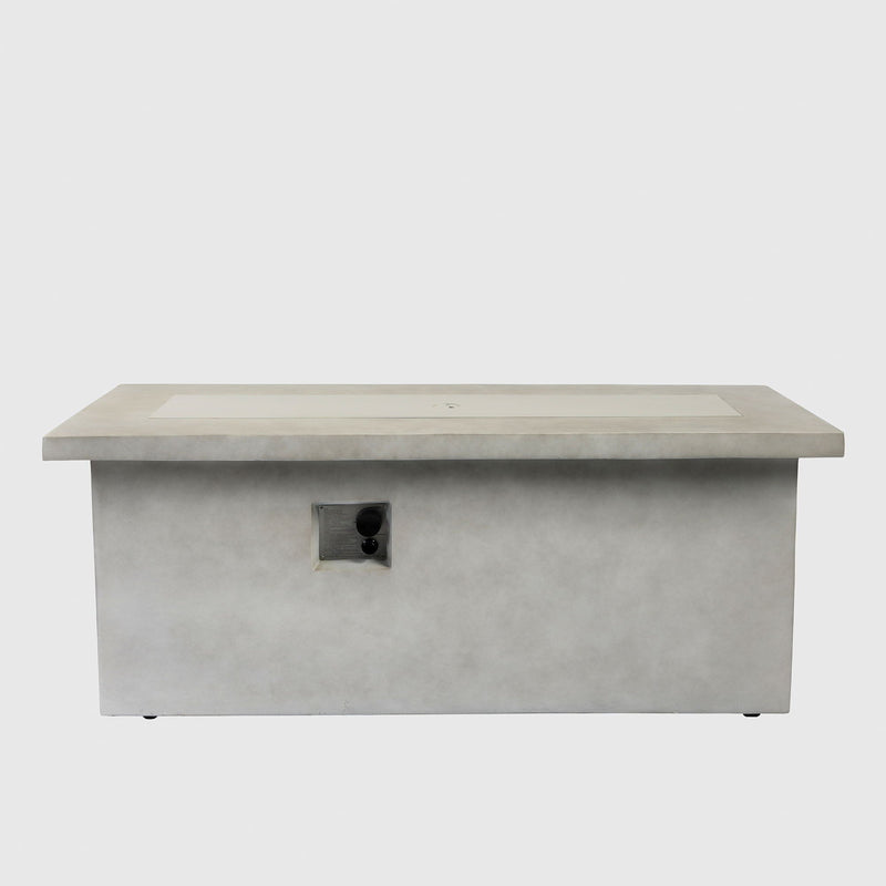 Rectangular Propane Gas Fire Pit Table With 60000 Btu For Outdoor Spaces - Light Gray by HouseOfZazla