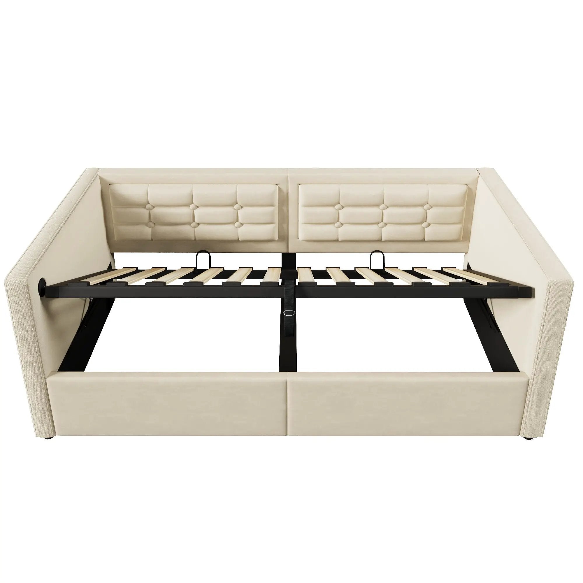 Upholstered Hydraulic Storage Daybed With USB & Type C Charging by HouseOfZazla
