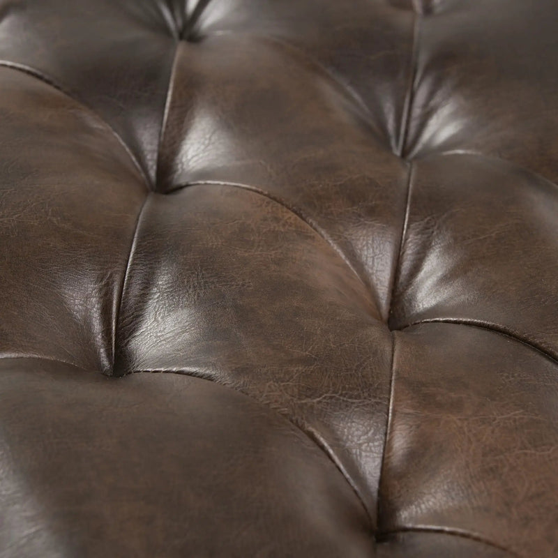 Henley - Tufted Ottoman Bench - Distressed Brown by Unique Piece Furniture