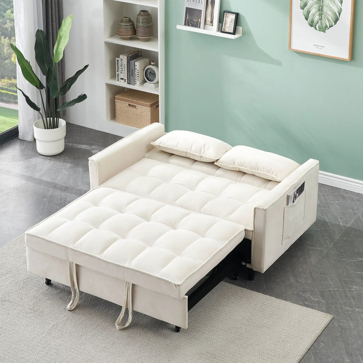 Sofa Bed With Pockets, 3 In 1 Convertible For Living Room by Unique Piece Furniture