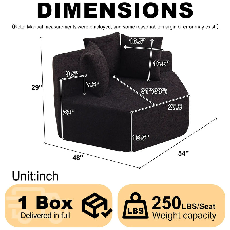 54-inch Modern-style Hexagonal Single Lounge Chair by HouseOfZazla