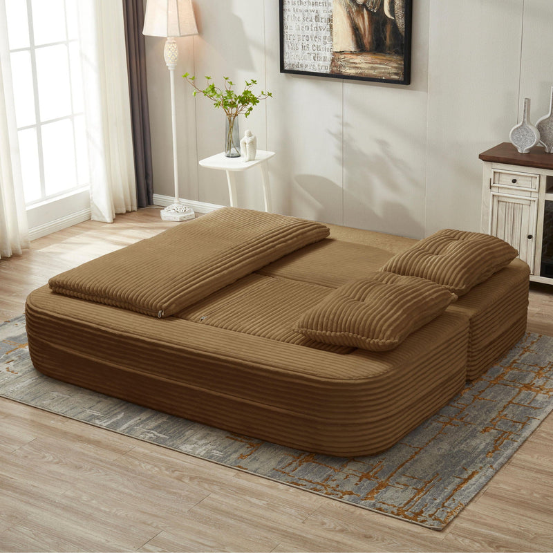 Multi Functional Sectional Sofa Bed With Independent Chaise Lounge And Functional Blanket by HouseOfZazla