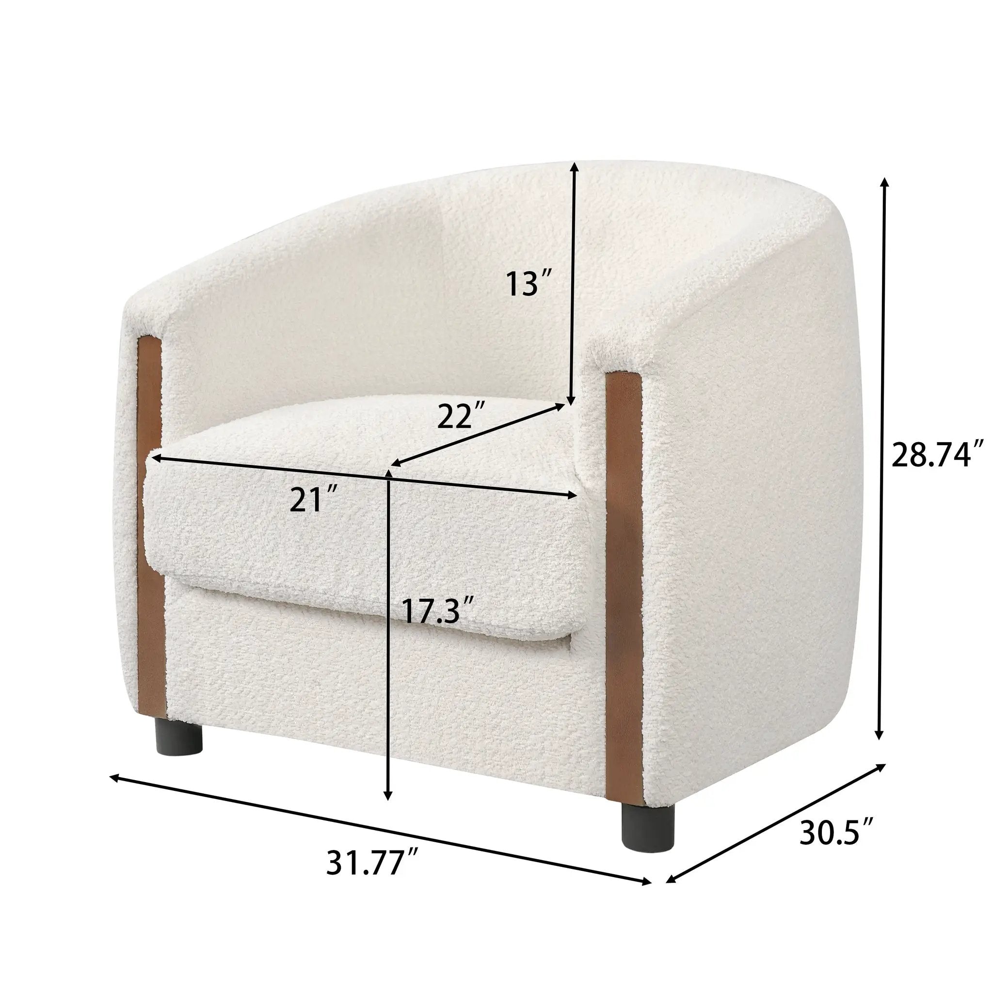 31.8" Modern Curved Barrel Accent Chair by HouseOfZazla