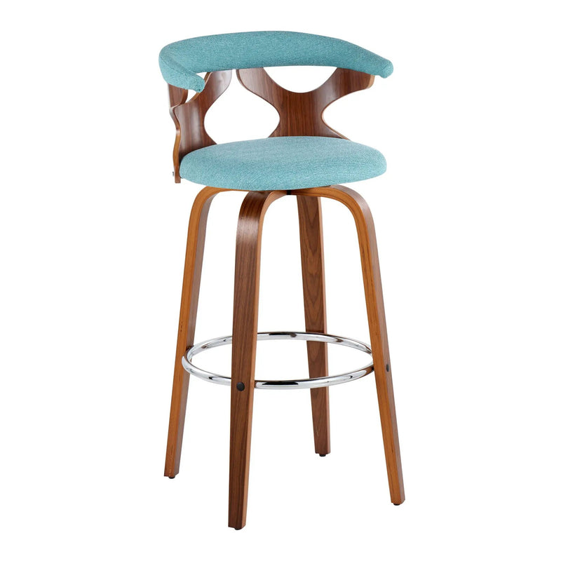 Gardenia - Mid Century Modern Fixed Height Barstool With Swivel With Round Footrest (Set of 2) by Unique Piece Furniture
