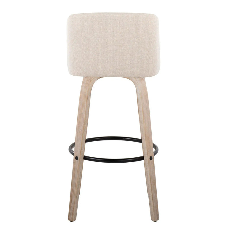 Toriano - Mid-Century Modern Fixed Height BarStool With Round Footrest (Set of 2) by Unique Piece Furniture