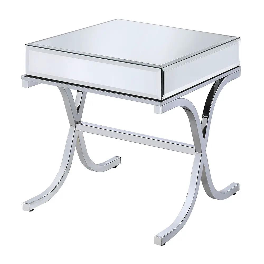 Yuri - End Table - Mirrored & Chrome by Unique Piece Furniture