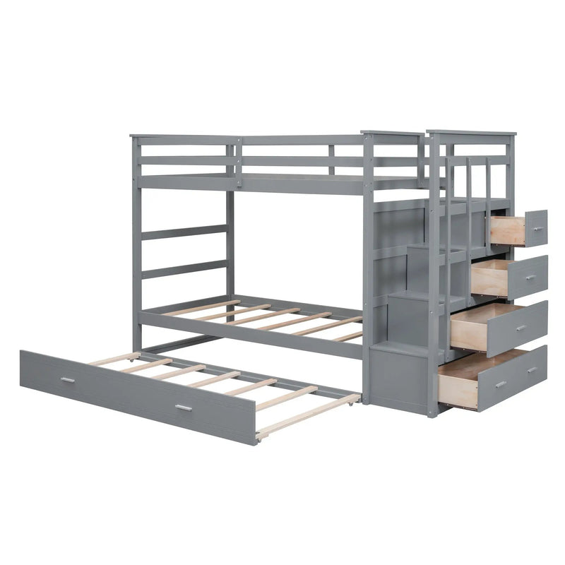 Bunk Bed With Trundle And Staircase by Unique Piece Furniture