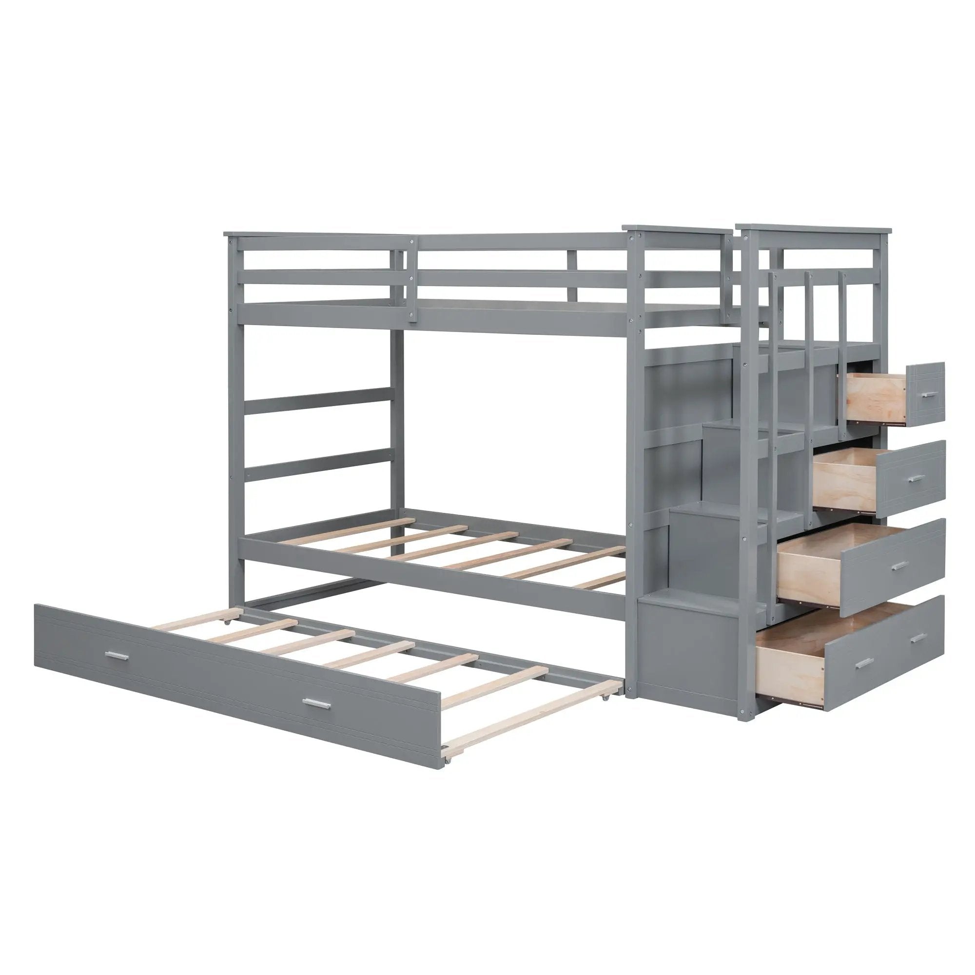 Bunk Bed With Trundle And Staircase by HouseOfZazla