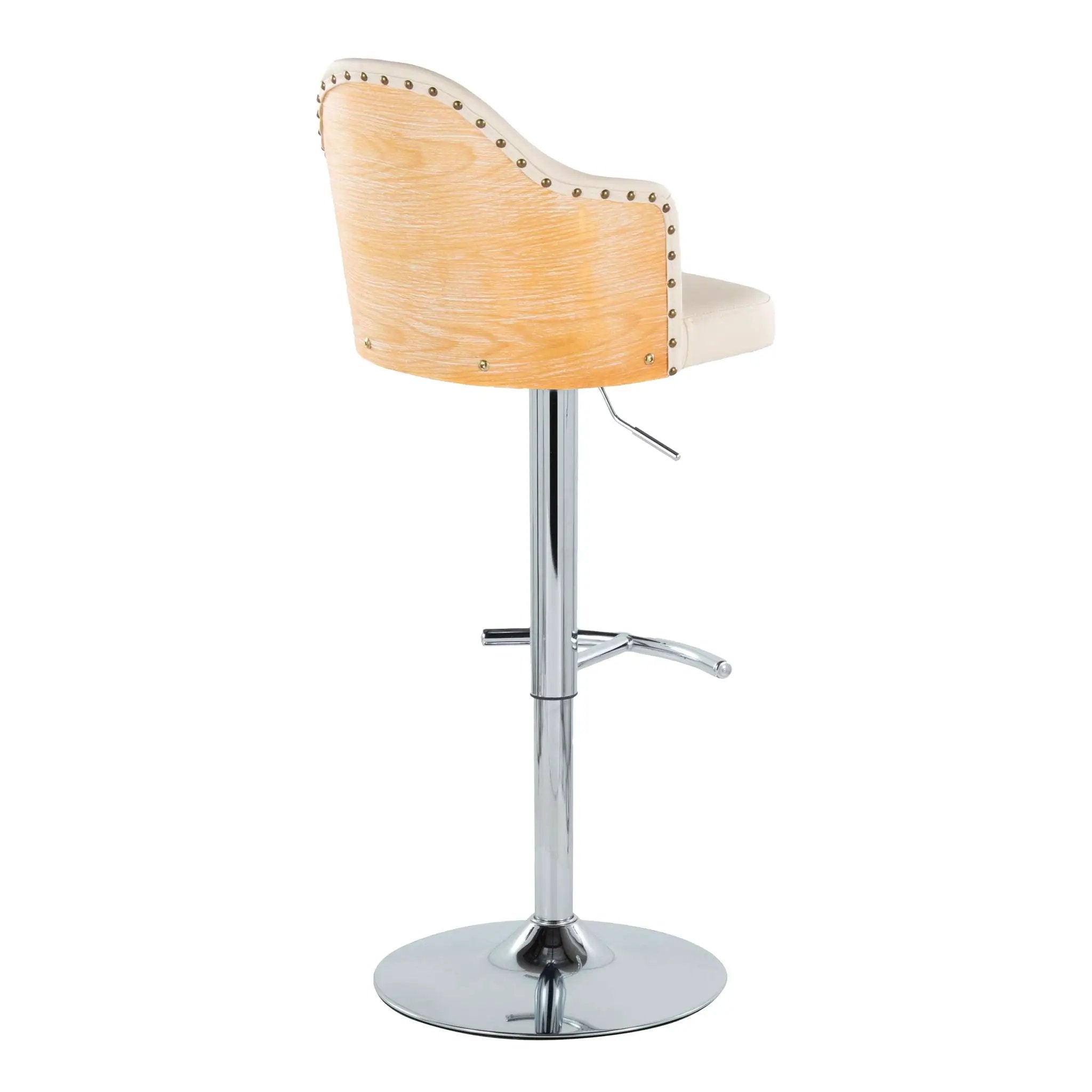Ahoy - Contemporary Adjustable Barstool, Swivel With Rounded T Footrest (Set of 2) by Unique Piece Furniture