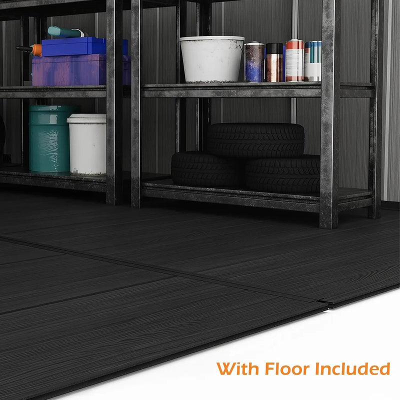 8x8 Ft Resin Outdoor Storage Shed with Floor by HouseOfZazla